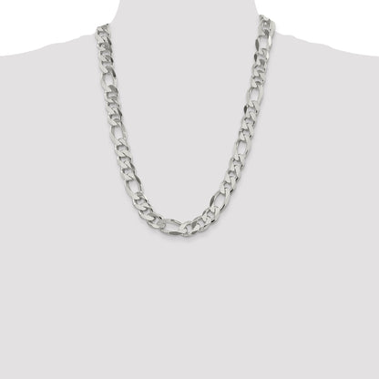 24 Inch Sterling Silver 13.5mm Figaro Chain