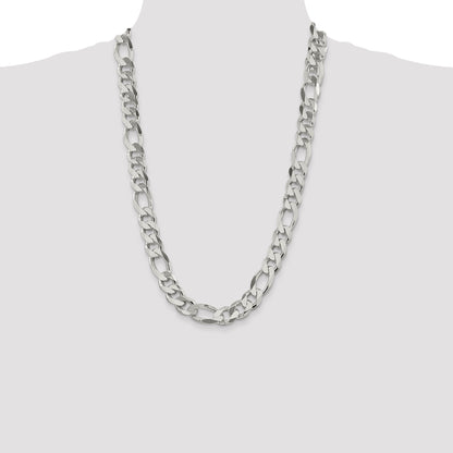 26 Inch Sterling Silver 13.5mm Figaro Chain
