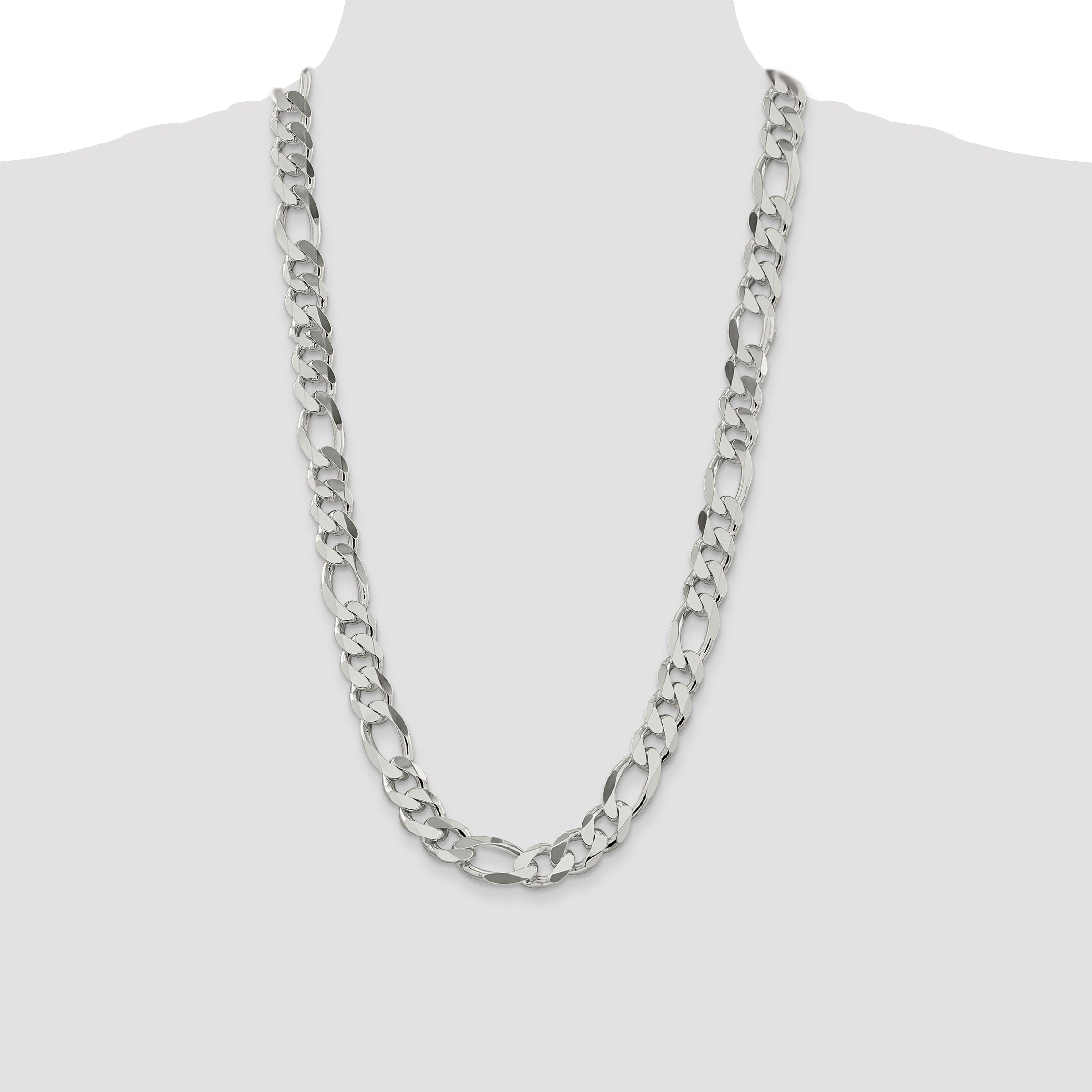28 Inch Sterling Silver 13.5mm Figaro Chain