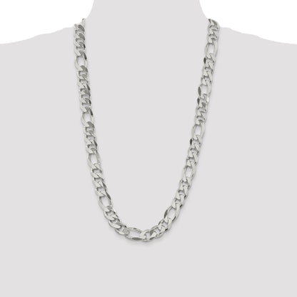 28 Inch Sterling Silver 13.5mm Figaro Chain