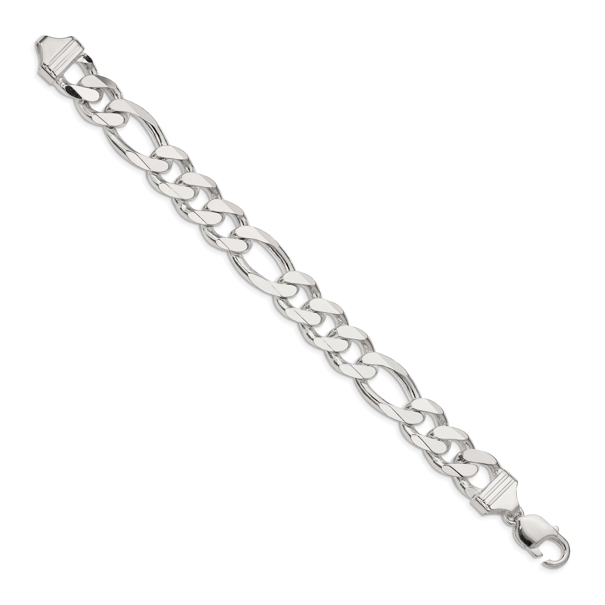 9 Inch Sterling Silver 13.5mm Figaro Chain