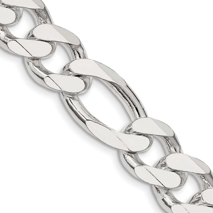 28 Inch Sterling Silver 13.5mm Figaro Chain Necklace