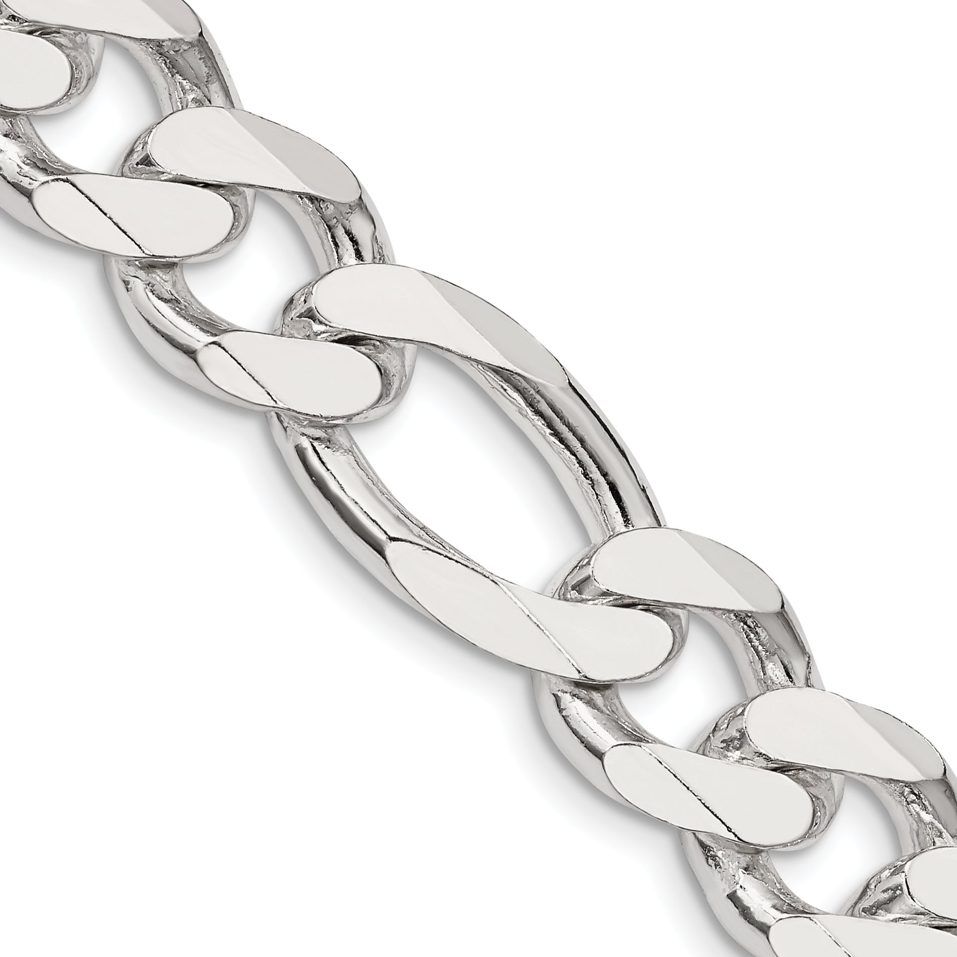 24 Inch Sterling Silver 13.5mm Figaro Chain