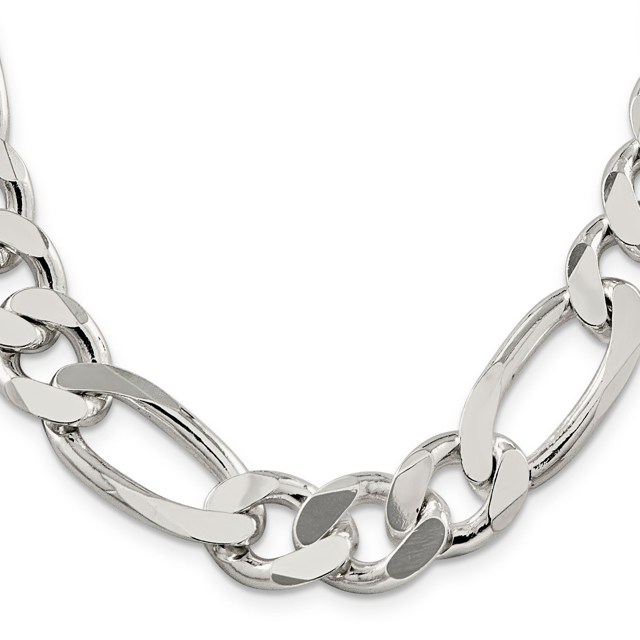 28 Inch Sterling Silver 15mm Figaro Chain