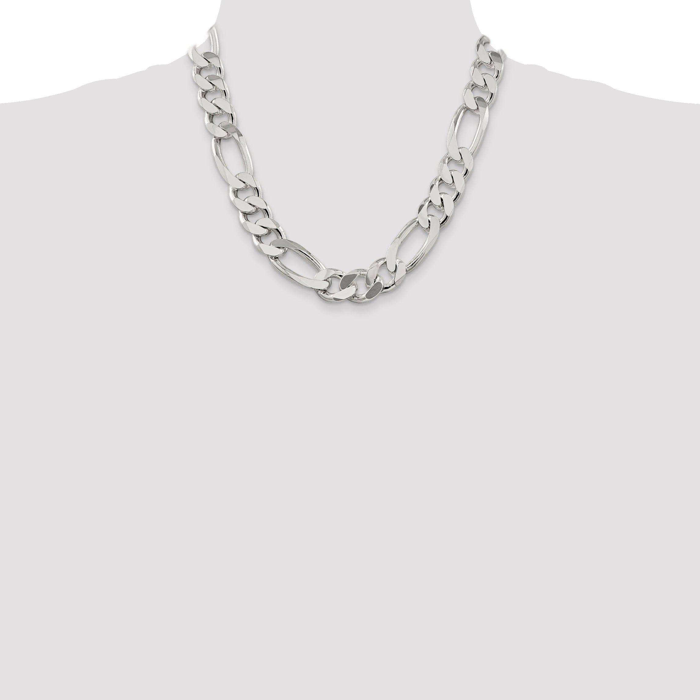 20 Inch Sterling Silver 15mm Figaro Chain