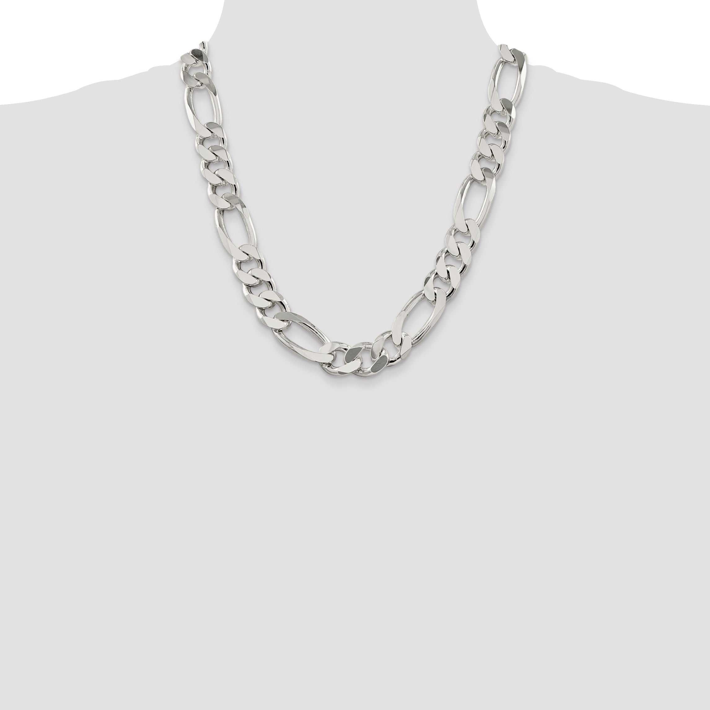 22 Inch Sterling Silver 15mm Figaro Chain