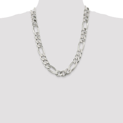 26 Inch Sterling Silver 15mm Figaro Chain
