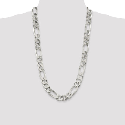 28 Inch Sterling Silver 15mm Figaro Chain