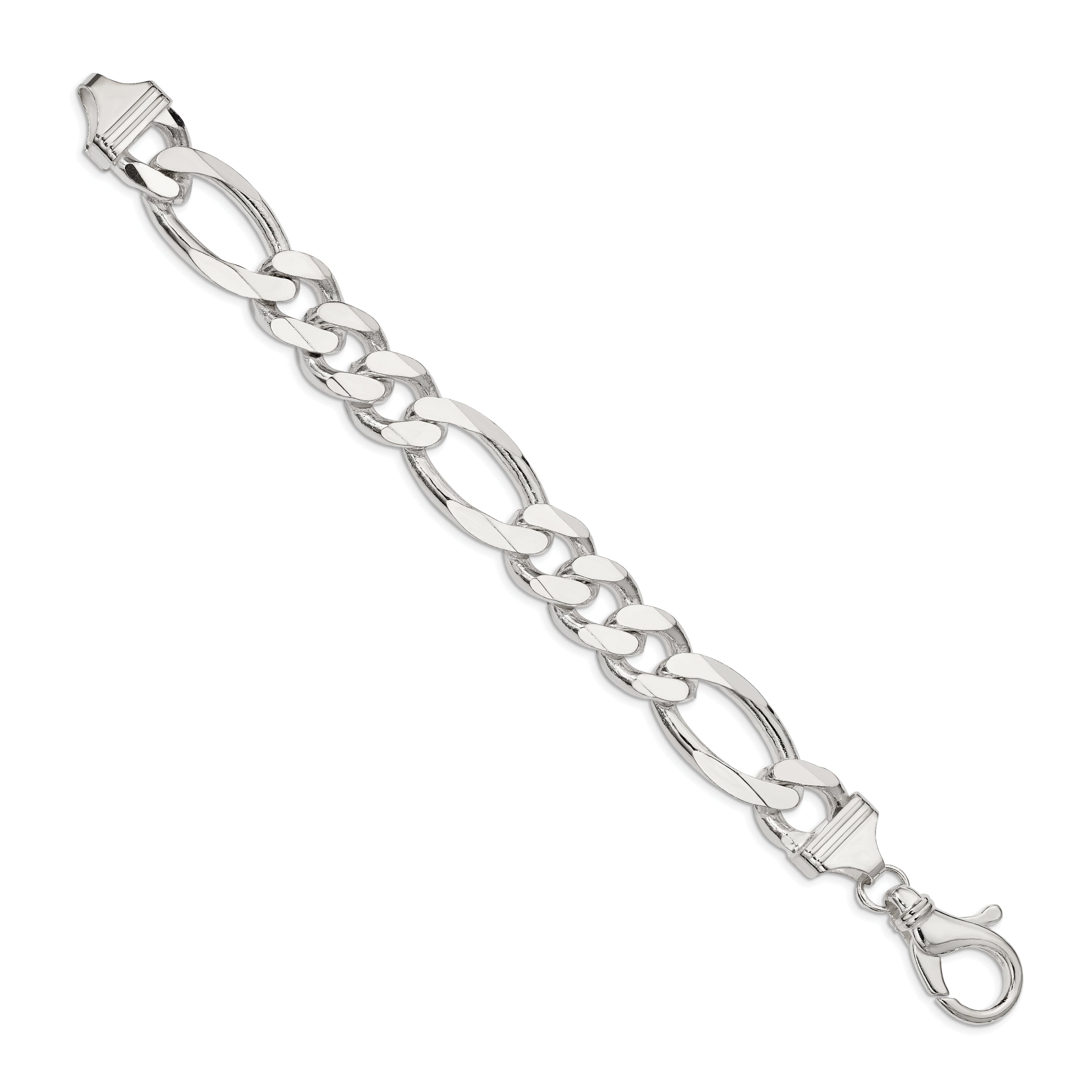 8 Inch Sterling Silver 15mm Figaro Chain