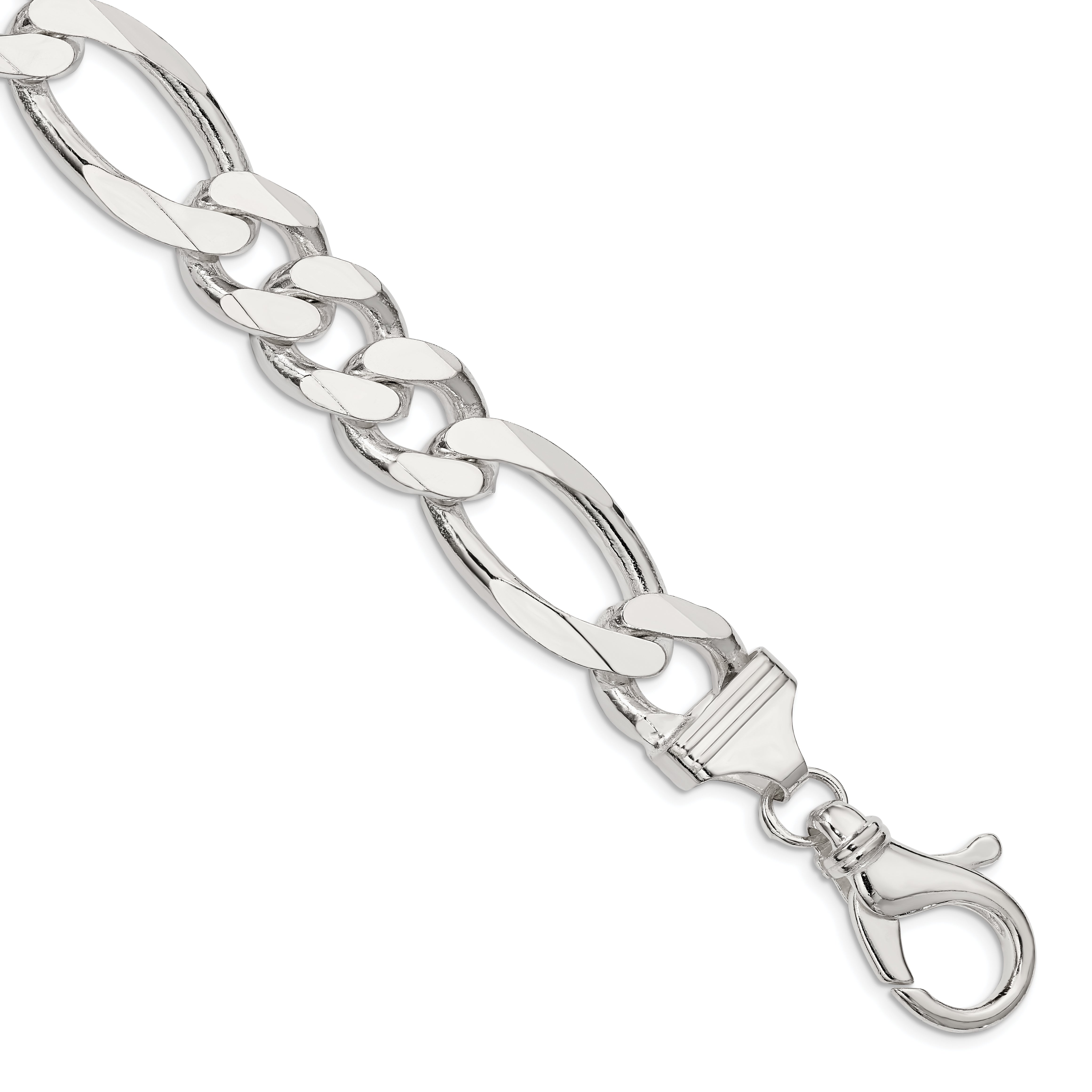 9 Inch Sterling Silver 15mm Figaro Chain