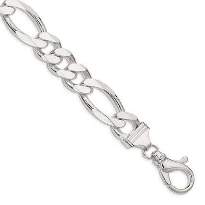 9 Inch Sterling Silver 15mm Figaro Chain