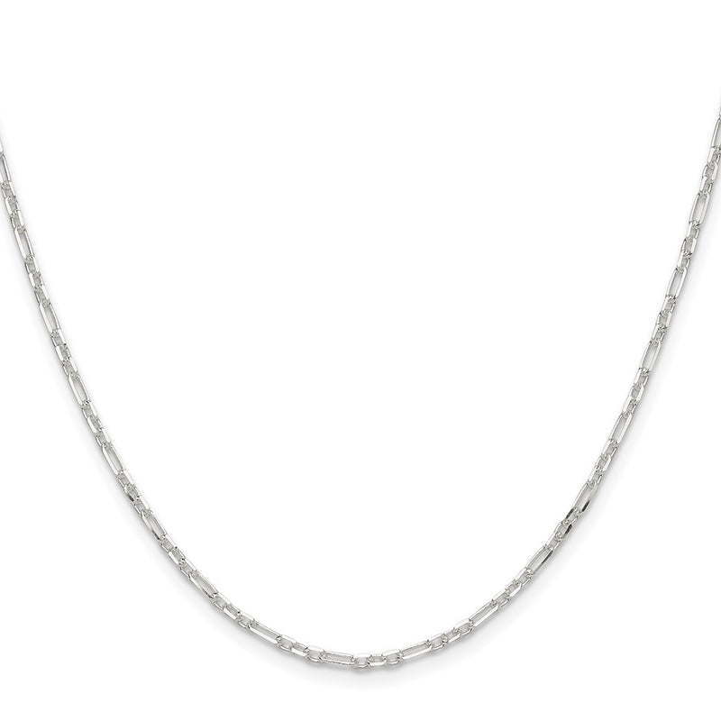 Sterling Silver D/c 2mm 3 Short Plus 1 Long Cable Link Chain