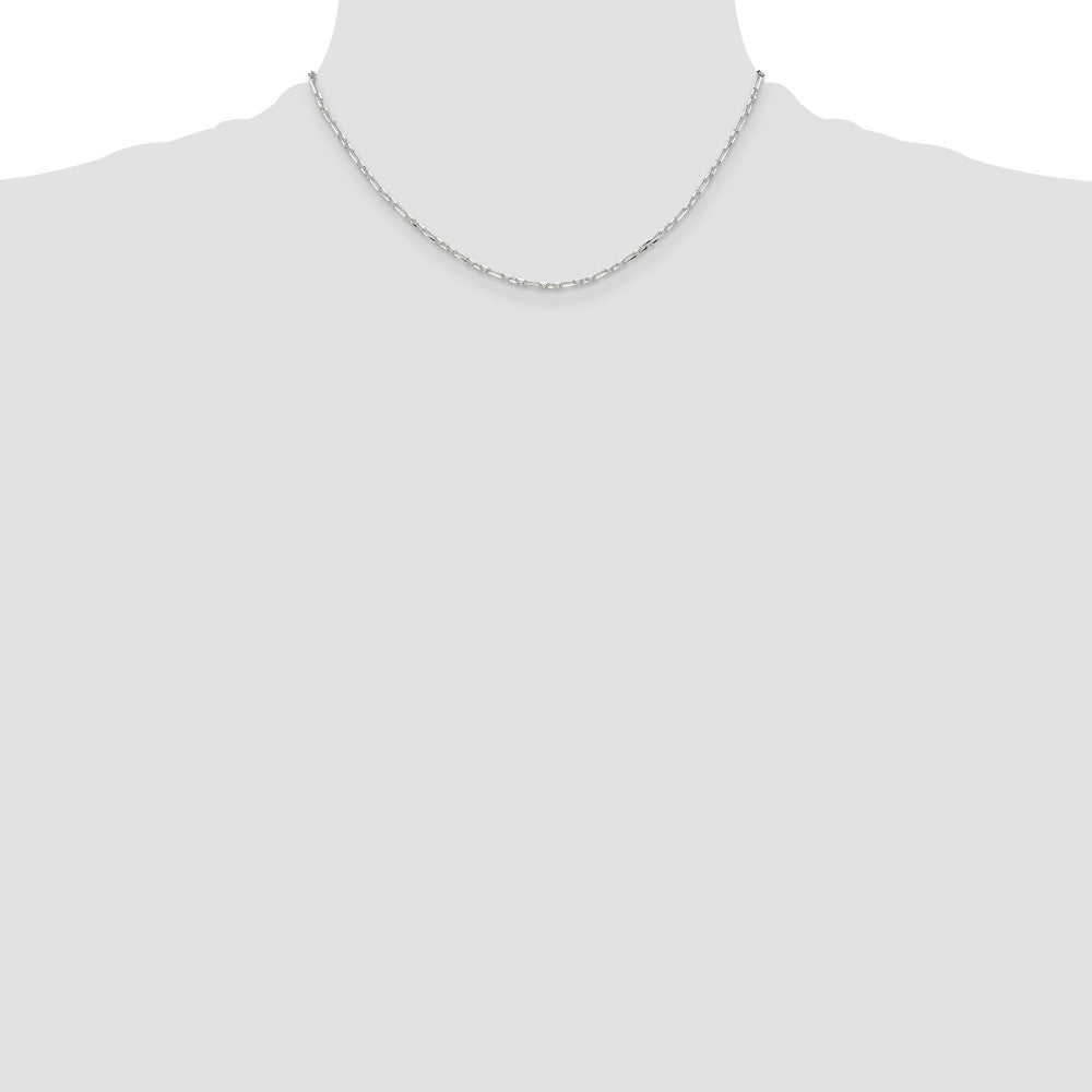 Sterling Silver D/c 2mm 3 Short Plus 1 Long Cable Link Chain