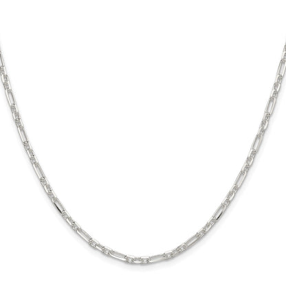 Sterling Silver D/c 3mm 3 Short Plus 1 Long Cable Link Chain