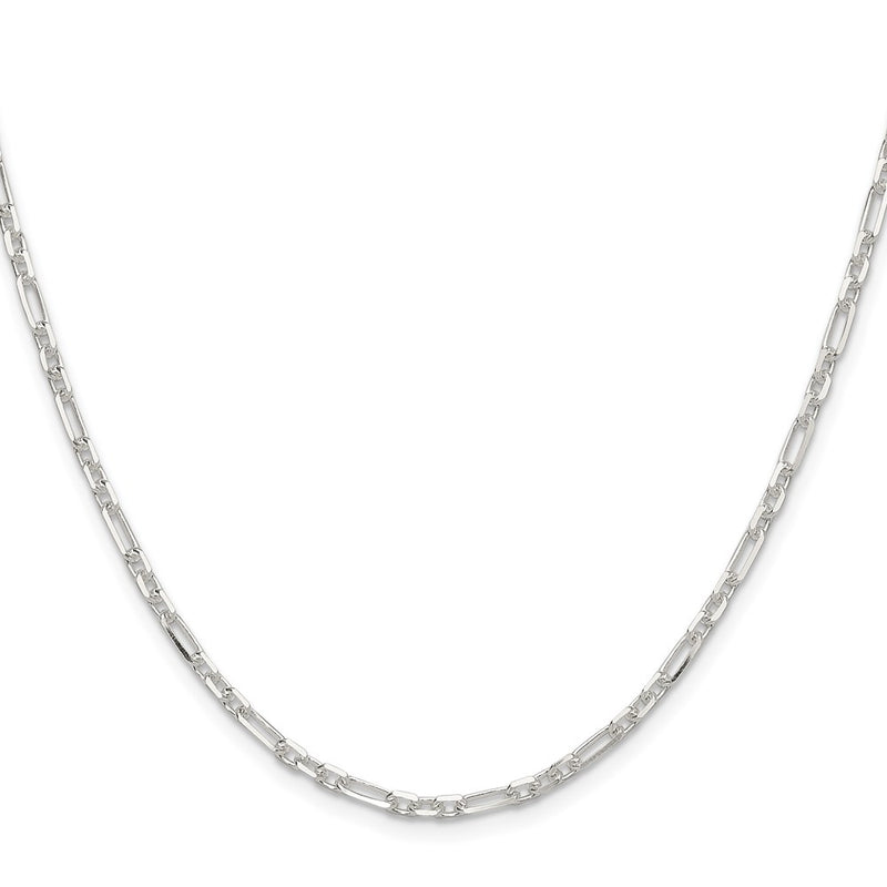 Sterling Silver D/c 3mm 3 Short Plus 1 Long Cable Link Chain