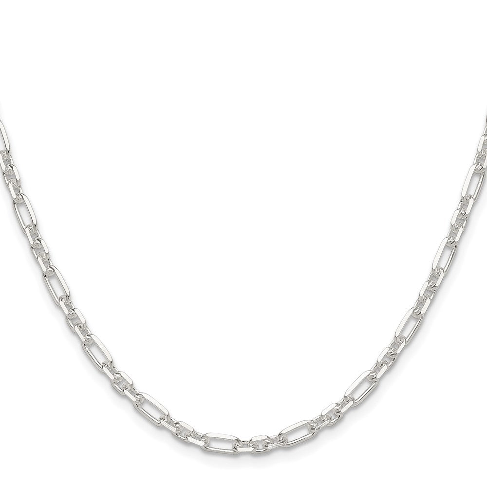 Sterling Silver D/c 4mm 3 Short Plus 1 Long Cable Link Chain
