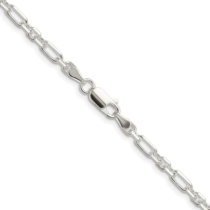 Sterling Silver D/c 4mm 3 Short Plus 1 Long Cable Link Chain