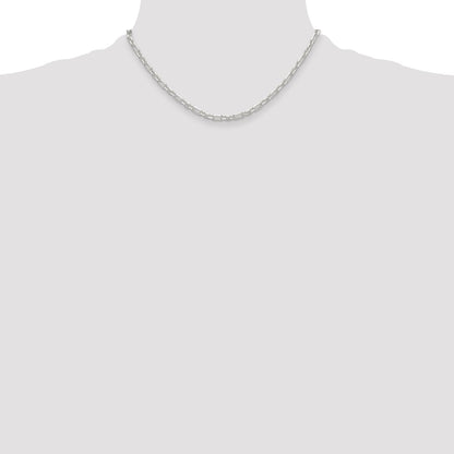 Sterling Silver D/c 4mm 3 Short Plus 1 Long Cable Link Chain