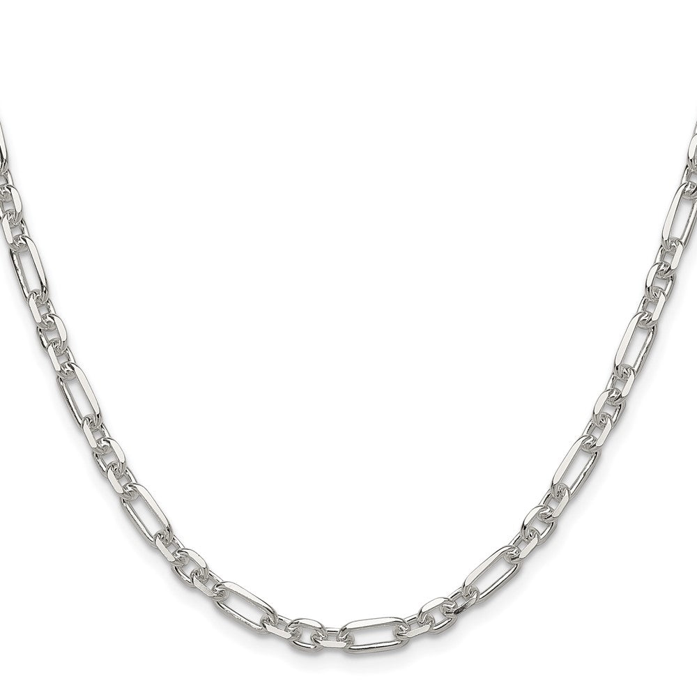 Sterling Silver D/c 4.5mm 3 Short Plus 1 Long Cable Link Chain
