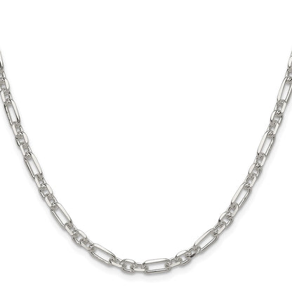 Sterling Silver D/c 4.5mm 3 Short Plus 1 Long Cable Link Chain
