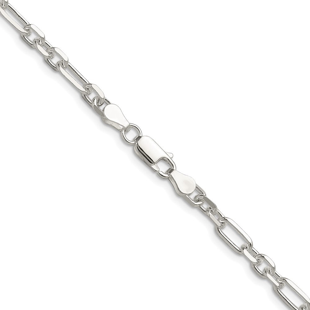 Sterling Silver D/c 4.5mm 3 Short Plus 1 Long Cable Link Chain