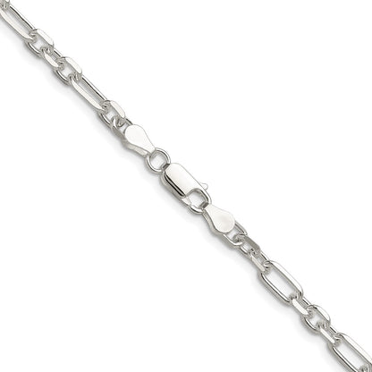 Sterling Silver D/c 4.5mm 3 Short Plus 1 Long Cable Link Chain