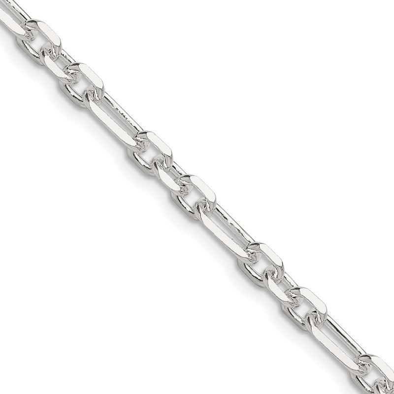 Sterling Silver D/c 4.5mm 3 Short Plus 1 Long Cable Link Chain