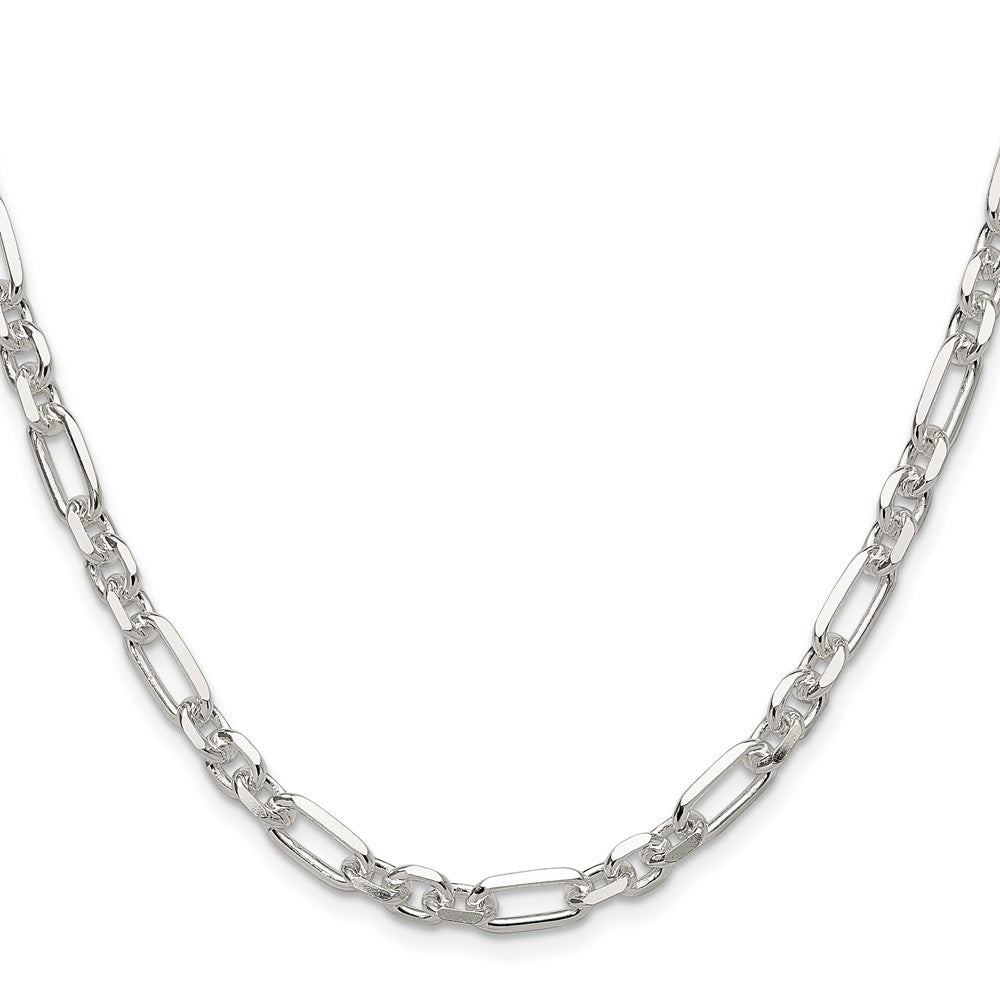 Sterling Silver D/c 6mm 3 Short Plus 1 Long Cable Link Chain