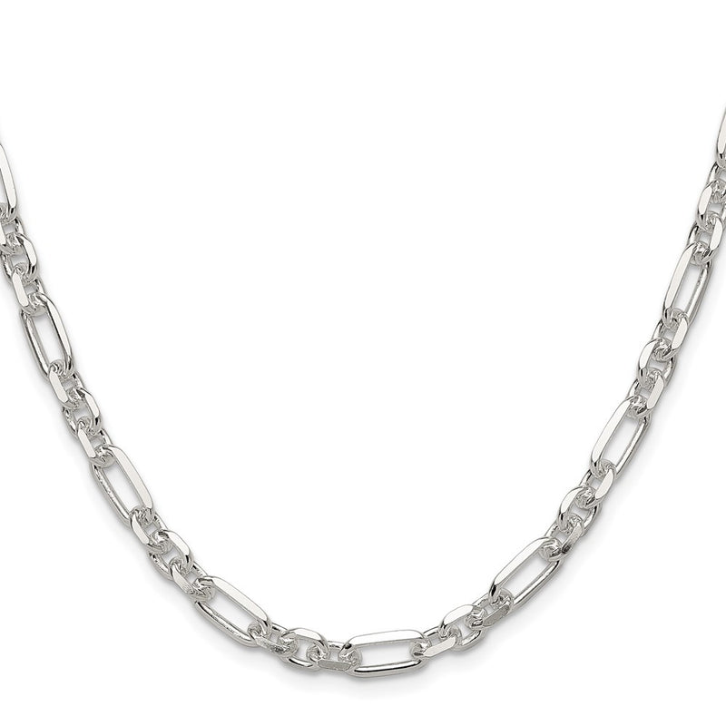 Sterling Silver D/c 6mm 3 Short Plus 1 Long Cable Link Chain