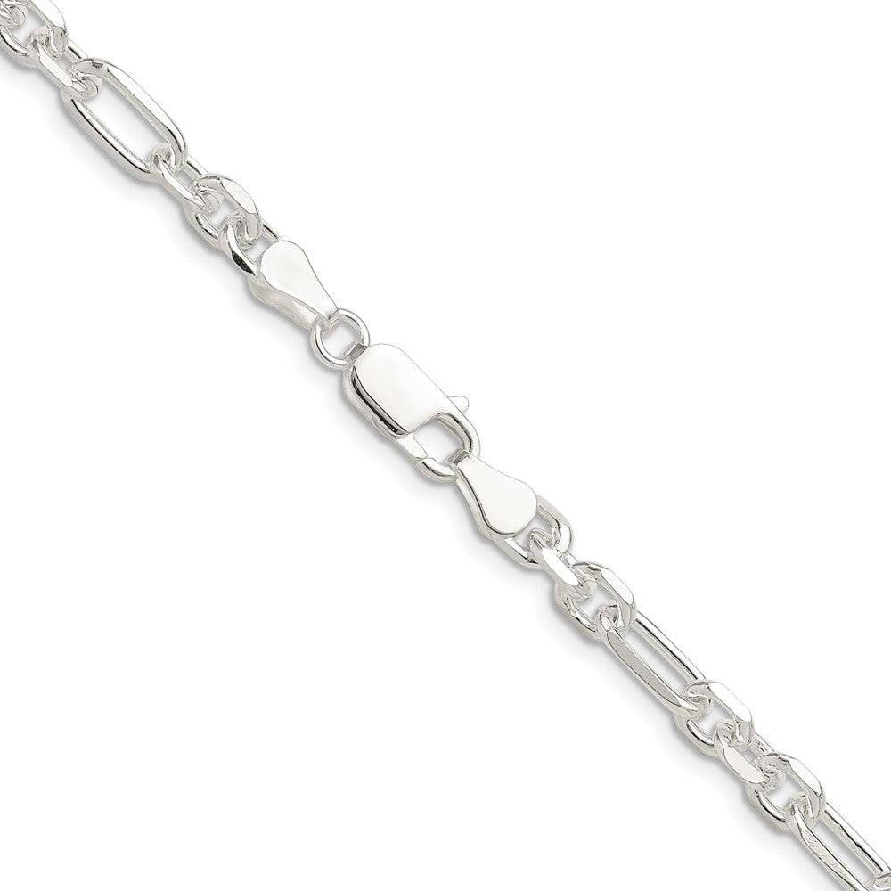 Sterling Silver D/c 6mm 3 Short Plus 1 Long Cable Link Chain