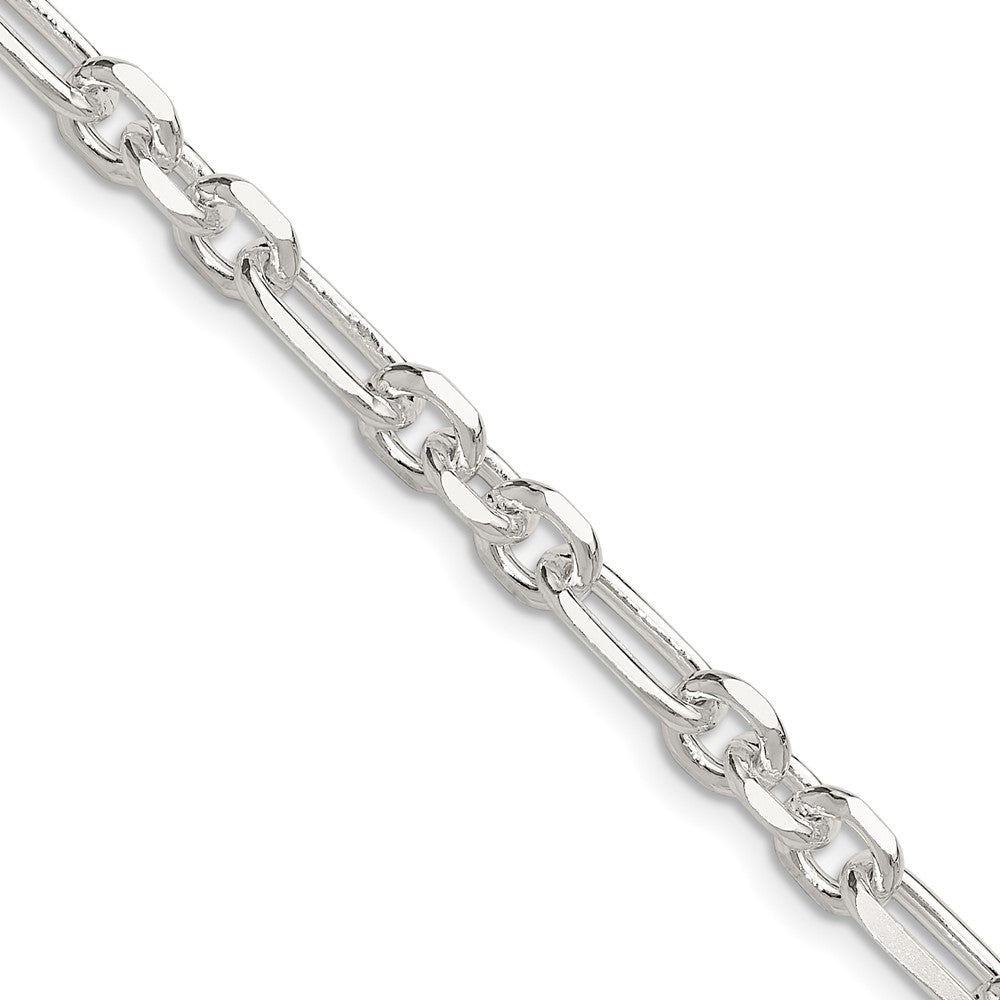 Sterling Silver D/c 6mm 3 Short Plus 1 Long Cable Link Chain
