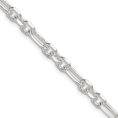 Sterling Silver D/c 6mm 3 Short Plus 1 Long Cable Link Chain