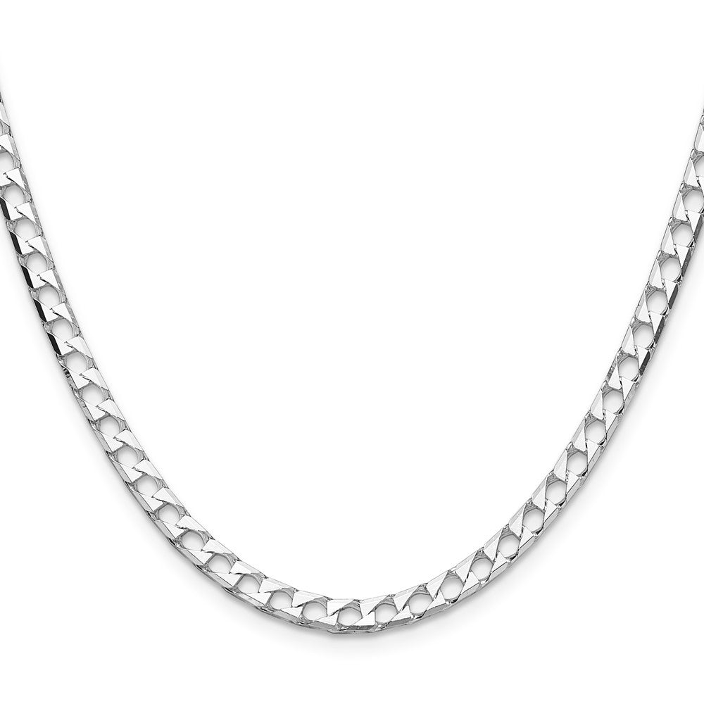 Sterling Silver 4mm D/c Square Curb Chain