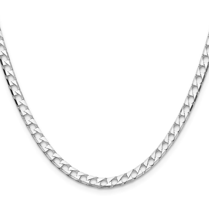 Sterling Silver 4mm D/c Square Curb Chain