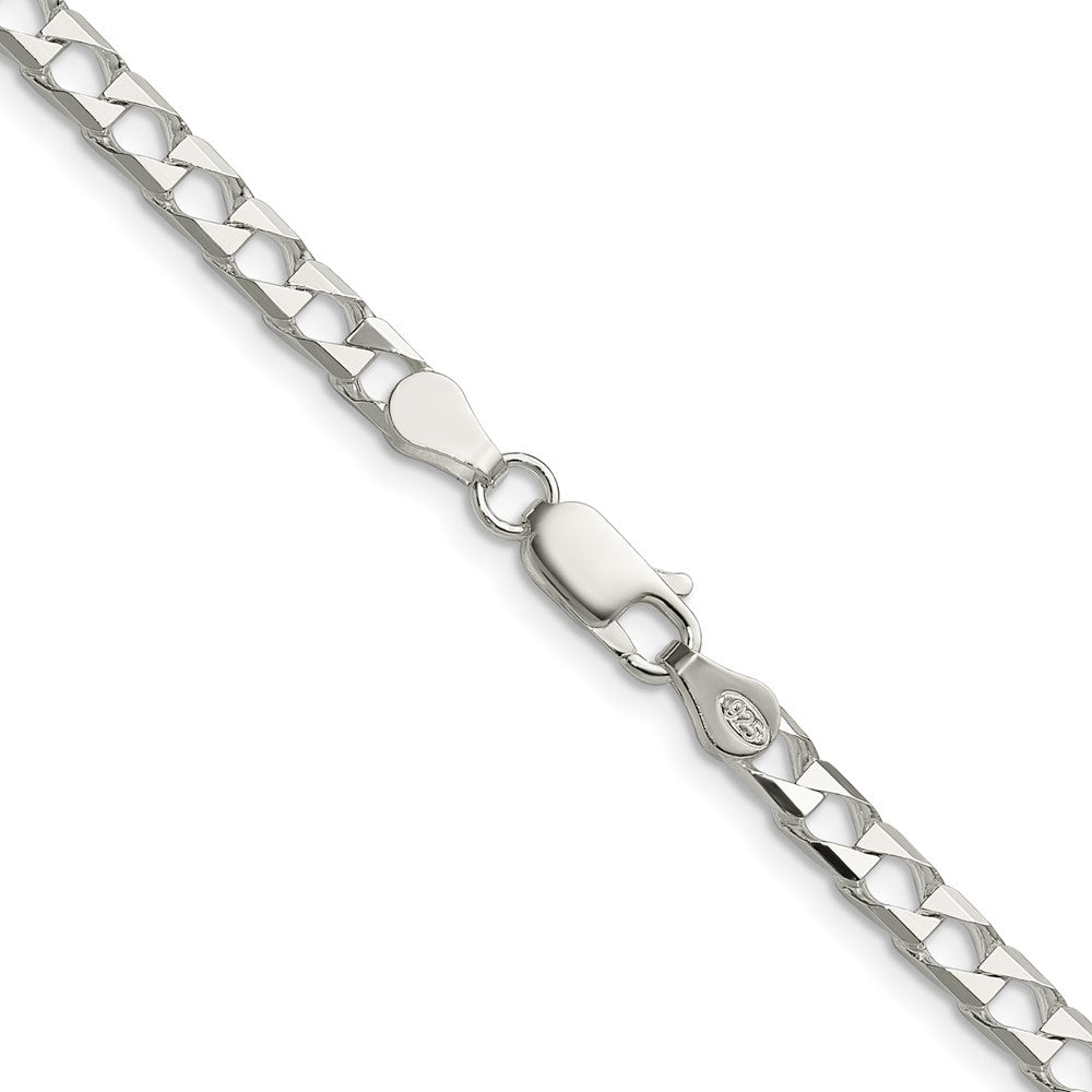 Sterling Silver 4mm D/c Square Curb Chain