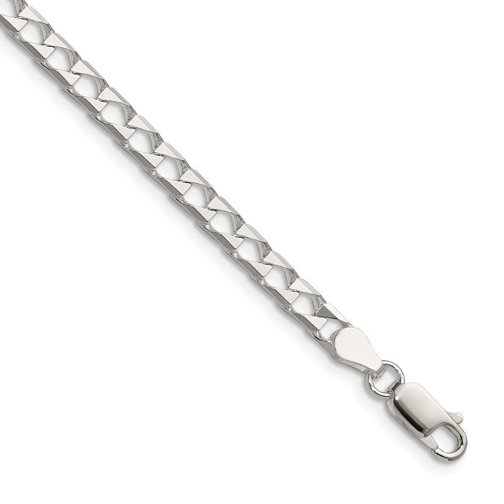 Sterling Silver 4mm D/c Square Curb Chain