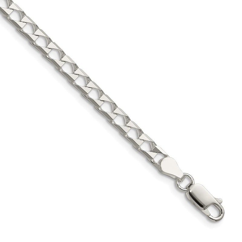 Sterling Silver 4mm D/c Square Curb Chain