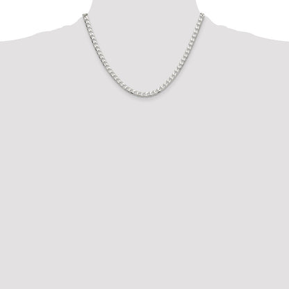 Sterling Silver 5mm D/c Square Curb Chain