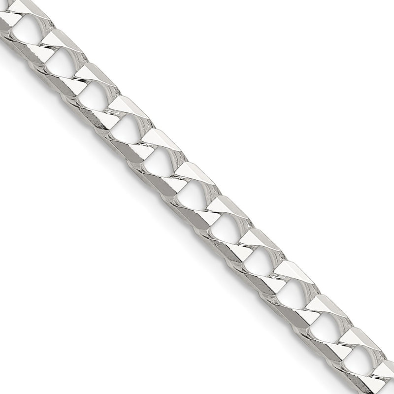 Sterling Silver 5mm D/c Square Curb Chain
