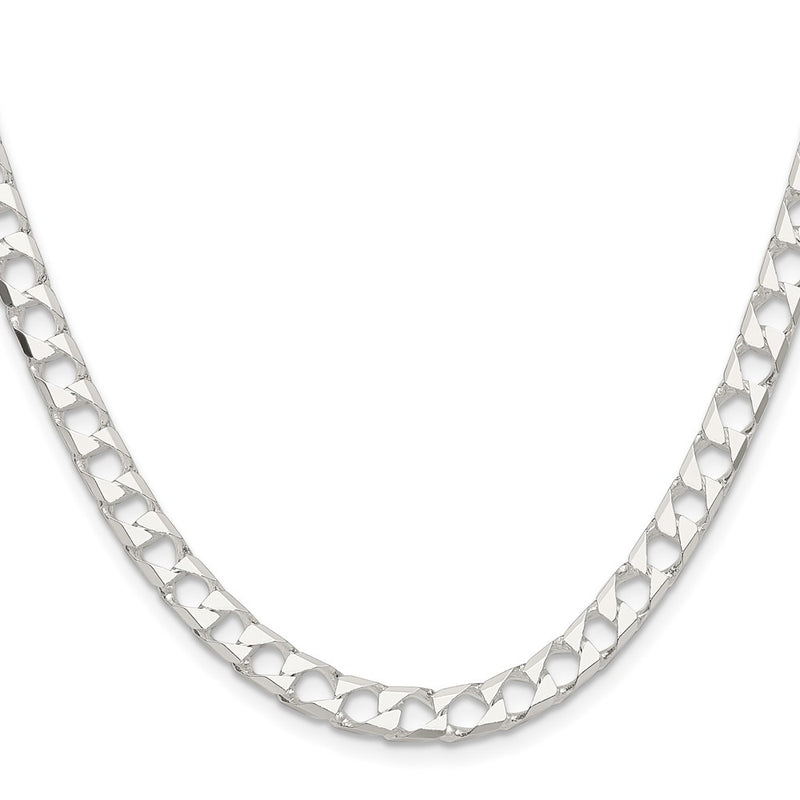 Sterling Silver 5.75mm D/c Square Curb Chain
