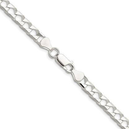 Sterling Silver Rhodium-Plated 5.75mm D/c Square Curb Chain