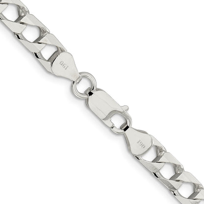 20 Inch Sterling Silver 6.25mm D/C Square Curb Chain Necklace