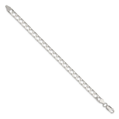 7 Inch Sterling Silver 6.25mm D/C Square Curb Chain