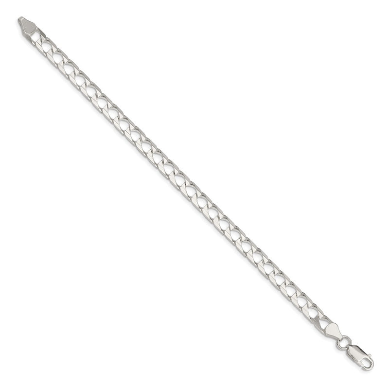 8 Inch Sterling Silver 6.25mm D/C Square Curb Chain Bracelet