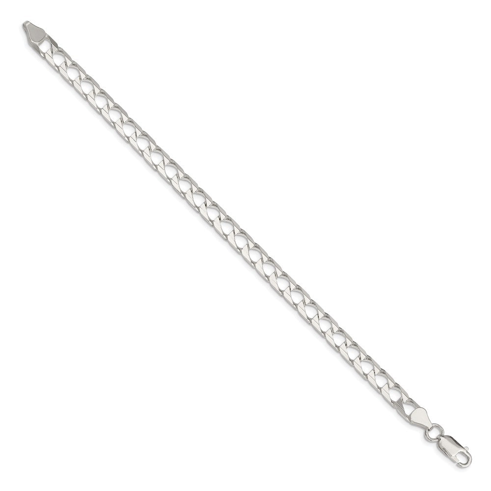 7 Inch Sterling Silver 6.25mm D/C Square Curb Chain Bracelet