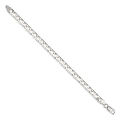 7 Inch Sterling Silver 6.25mm D/C Square Curb Chain Bracelet
