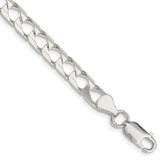 7 Inch Sterling Silver 6.25mm D/C Square Curb Chain