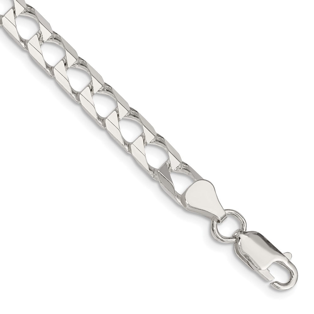 7 Inch Sterling Silver 6.25mm D/C Square Curb Chain Bracelet