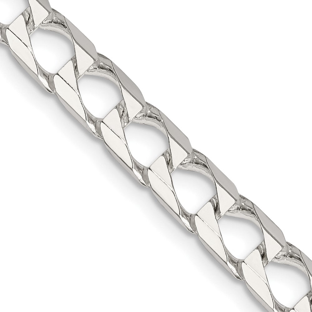 20 Inch Sterling Silver 6.25mm D/C Square Curb Chain Necklace