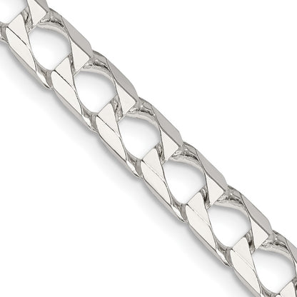 20 Inch Sterling Silver 6.25mm D/C Square Curb Chain Necklace